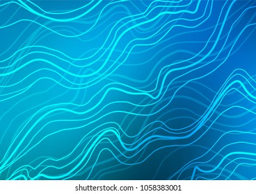 Light BLUE vector indian curved pattern. Sketchy hand drawn doodles on blurred background. The elegant pattern can be used as a part of a brand book.