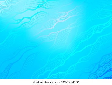 Light BLUE vector indian curved pattern. Brand-new colored illustration in blurry style with doodles. Hand painted design for web, leaflet, textile.