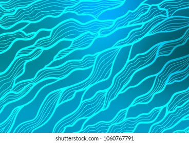 Light BLUE vector indian curved background. Brand-new colored illustration in blurry style with doodles. Hand painted design for web, wrapping, wallpaper.