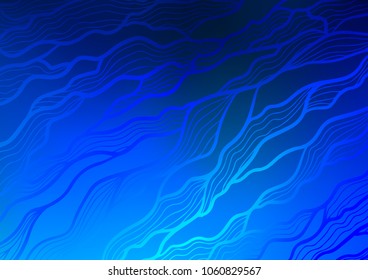 Light BLUE vector indian curved texture. Creative illustration in blurred style with doodles and Zen tangles. A completely new template for your business design.