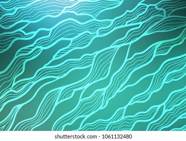 Light BLUE vector indian curved texture. Modern geometrical abstract illustration with doodles. Brand-new design for your business.