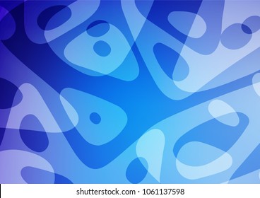 Light BLUE vector indian curved template. Decorative shining illustration with doodles on abstract template. The elegant pattern can be used as a part of a brand book.