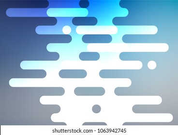 Light BLUE vector indian curved pattern. Creative illustration in blurred style with doodles and Zen tangles. The completely new template can be used for your brand book.