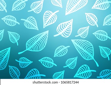 Light BLUE vector indian curved template. Sketchy hand drawn doodles on blurred background. A new texture for your design.