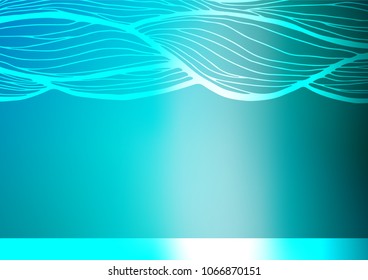 Light BLUE vector indian curved pattern. Sketchy hand drawn doodles on blurred background. The template can be used as a background for cell phones.