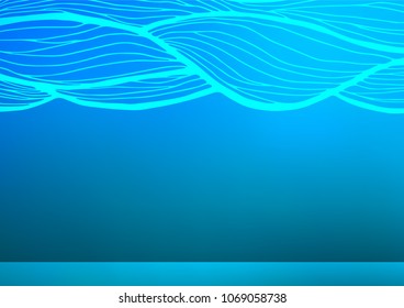 Light BLUE vector indian curved pattern. A completely new color illustration in doodle style. A completely new template for your business design.