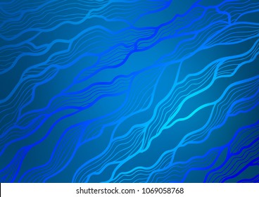 Light BLUE vector indian curved pattern. Glitter abstract illustration with doodles and Zen tangles. Hand painted design for web, wrapping, wallpaper.