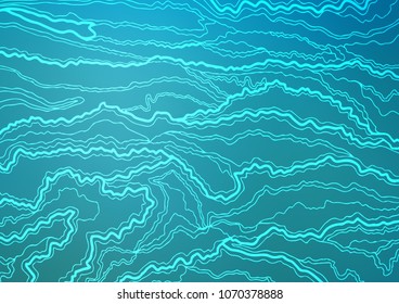 Light BLUE vector indian curved template. Blurred decorative design in Indian style with Zen tangles. The pattern can be used for coloring books and pages for kids.