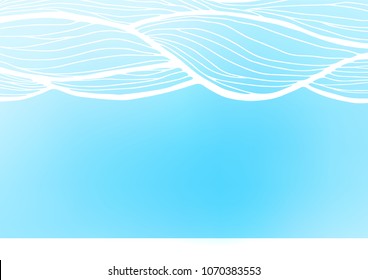 Light BLUE vector indian curved pattern. Brand-new colored illustration in blurry style with doodles. The best blurred design for your business.