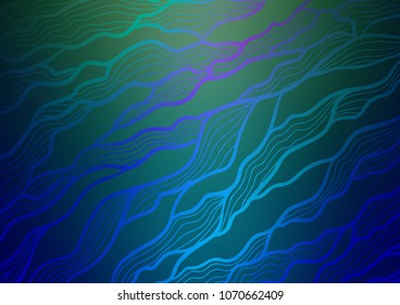Light BLUE vector indian curved texture. Doodles on blurred abstract background with gradient. Hand painted design for web, leaflet, textile.