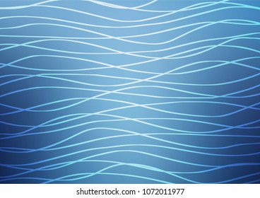 Light BLUE vector indian curved template. Shining colored illustration with doodles in Arabic style. Hand painted design for web, leaflet, textile.