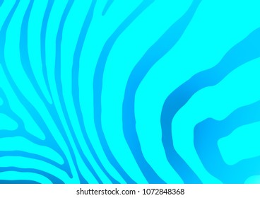 Light BLUE vector indian curved background. Shining colored illustration with doodles in Zen tangle style. The pattern can be used for coloring books and pages for kids.