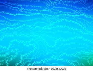 Light BLUE vector indian curved background. Creative illustration in blurred style with doodles and Zen tangles. The pattern can be used for coloring books and pages for kids.