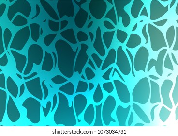 Light BLUE vector indian curved template. Colorful abstract illustration with lines in Asian style. The template can be used as a background for cell phones.