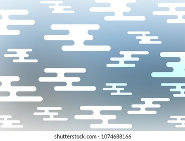 Light BLUE vector indian curved template. Decorative shining illustration with doodles on abstract template. Brand-new design for your business.