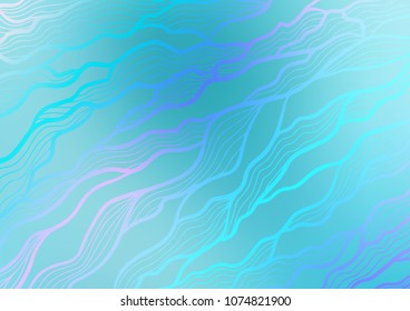 Light BLUE vector indian curved pattern. Geometric doodle illustration in Origami style with gradient. Brand-new style for your business design.