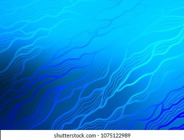 Light BLUE vector indian curved background. A completely new color illustration in doodle style. The elegant pattern can be used as a part of a brand book.