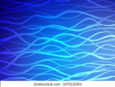 Light BLUE vector indian curved pattern. Doodles on blurred abstract background with gradient. Hand painted design for web, leaflet, textile.