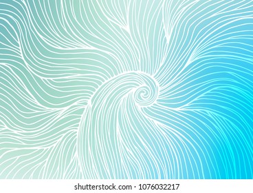 Light BLUE vector indian curved texture. A vague abstract illustration with doodles in Indian style. The best blurred design for your business.
