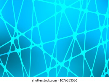 Light BLUE vector indian curved template. Shining colored illustration with doodles in Zen tangle style. The pattern can be used for coloring books and pages for kids.