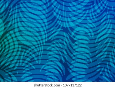Light BLUE vector indian curved background. Brand-new colored illustration in blurry style with doodles. Hand painted design for web, leaflet, textile.