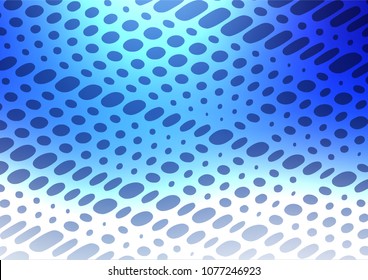 Light BLUE vector indian curved pattern. Creative illustration in blurred style with doodles and Zen tangles. The completely new template can be used for your brand book.