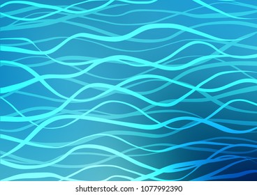 Light BLUE vector indian curved pattern. Glitter abstract illustration with doodles and Zen tangles. The doodle design can be used for your web site.