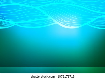 Light BLUE vector indian curved pattern. Blurred decorative design in Indian style with Zen tangles. The completely new template can be used for your brand book.