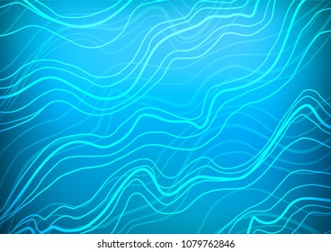 Light BLUE vector indian curved template. Doodles on blurred abstract background with gradient. The best blurred design for your business.