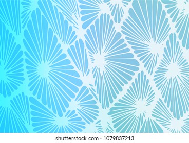 Light BLUE vector indian curved texture. Doodles on blurred abstract background with gradient. Hand painted design for web, leaflet, textile.