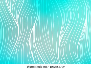 Light BLUE vector indian curved background. Shining colored illustration with doodles in Zen tangle style. Hand painted design for web, leaflet, textile.