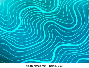 Light BLUE vector indian curved texture. Colorful abstract illustration with lines in Asian style. The best blurred design for your business.