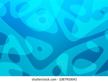Light BLUE vector indian curved template. Glitter abstract illustration with doodles and Zen tangles. The doodle design can be used for your web site.