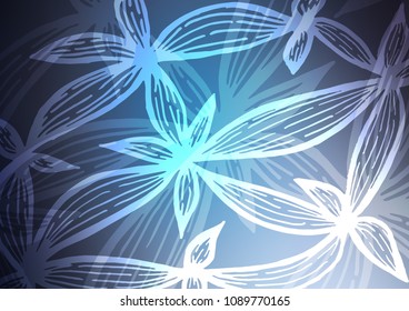 Light BLUE vector indian curved texture. A completely new color illustration in doodle style. The template can be used as a background for cell phones.