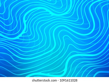 Light BLUE vector indian curved template. Ethnic elegant natural pattern with gradient. A new texture for your design.