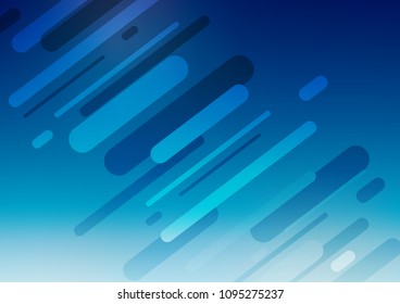 Light BLUE vector indian curved template. Creative illustration in blurred style with doodles and Zen tangles. The pattern can be used for coloring books and pages for kids.