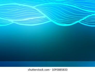 Light BLUE vector indian curved template. Glitter abstract illustration with doodles and Zen tangles. Brand-new style for your business design.