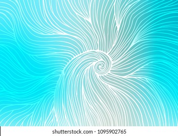 Light BLUE vector indian curved pattern. A completely new color illustration in doodle style. The completely new template can be used for your brand book.