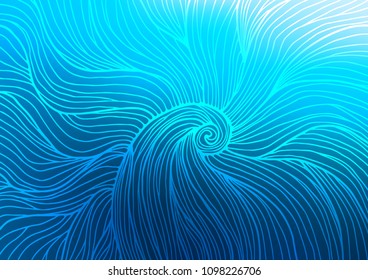 Light BLUE vector indian curved background. Glitter abstract illustration with doodles and Zen tangles. The template can be used as a background for cell phones.
