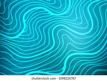 Light BLUE vector indian curved texture. An elegant bright illustration with lines in Natural style. A new texture for your design.