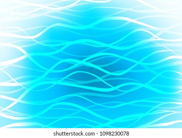 Light BLUE vector indian curved texture. Colorful abstract illustration with lines in Asian style. The pattern can be used for coloring books and pages for kids.