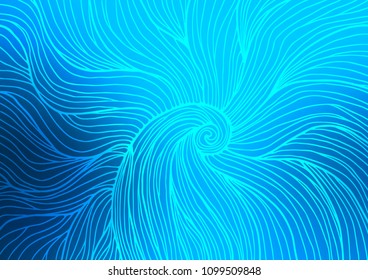 Light BLUE vector indian curved background. Blurred decorative design in Indian style with Zen tangles. The completely new template can be used for your brand book.