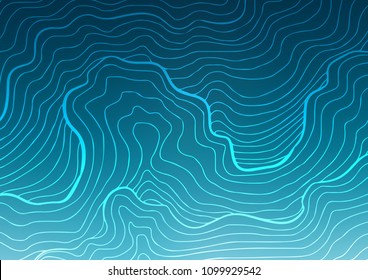 Light BLUE vector indian curved pattern. Geometric doodle illustration in Origami style with gradient. The elegant pattern can be used as a part of a brand book.