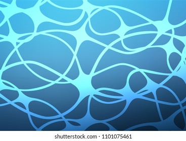 Light BLUE vector indian curved texture. Glitter abstract illustration with doodles and Zen tangles. The elegant pattern can be used as a part of a brand book.