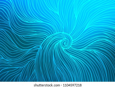 Light BLUE vector indian curved pattern. Geometric doodle illustration in Origami style with gradient. A completely new design for your business.