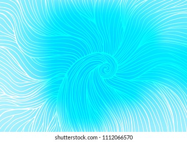 Light BLUE vector indian curved texture. Doodles on blurred abstract background with gradient. A completely new template for your business design.