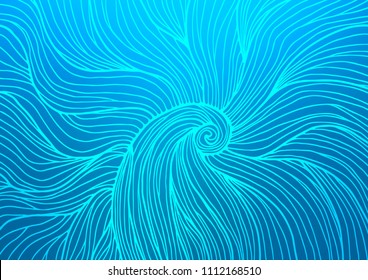 Light BLUE vector indian curved texture. Sketchy hand drawn doodles on blurred background. The doodle design can be used for your web site.