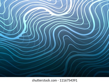 Light BLUE vector indian curved texture. An elegant bright illustration with lines in Natural style. Hand painted design for web, leaflet, textile.