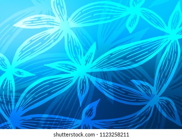 Light BLUE vector indian curved pattern. Modern geometrical abstract illustration with doodles. The pattern can be used for heads of websites and designs.