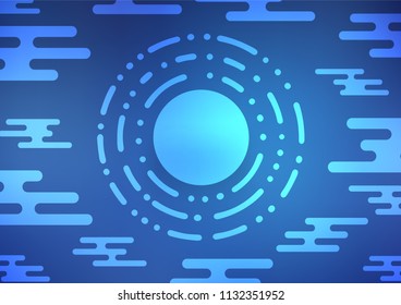 Light BLUE vector indian curved texture. Glitter abstract illustration with doodles and Zen tangles. The template can be used as a background for cell phones.